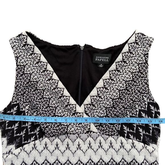 Adrianna Papell Pattern Sheath Mini Dress in Black and White Size 12 - Picture 15 of 16